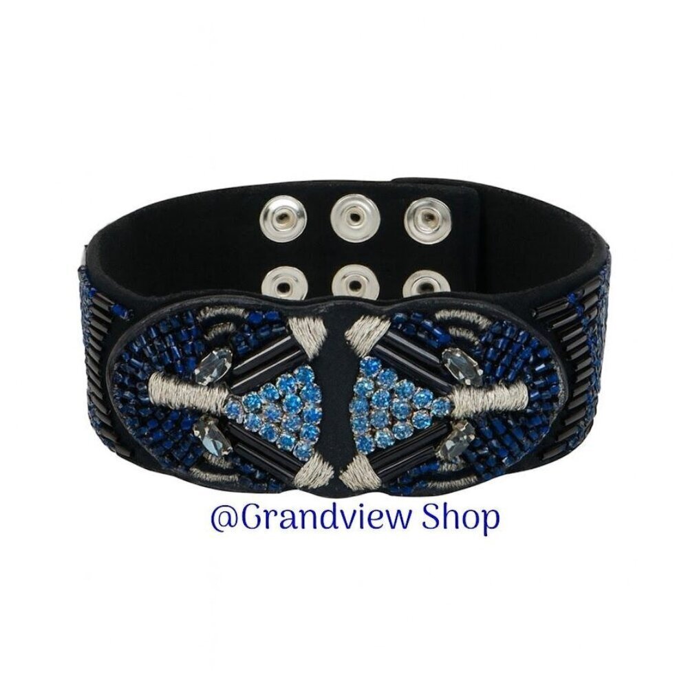 Stella & Dot Limited Edition Beaded Panther Jaguar Snap Cuff Bracelet - Picture 7 of 7